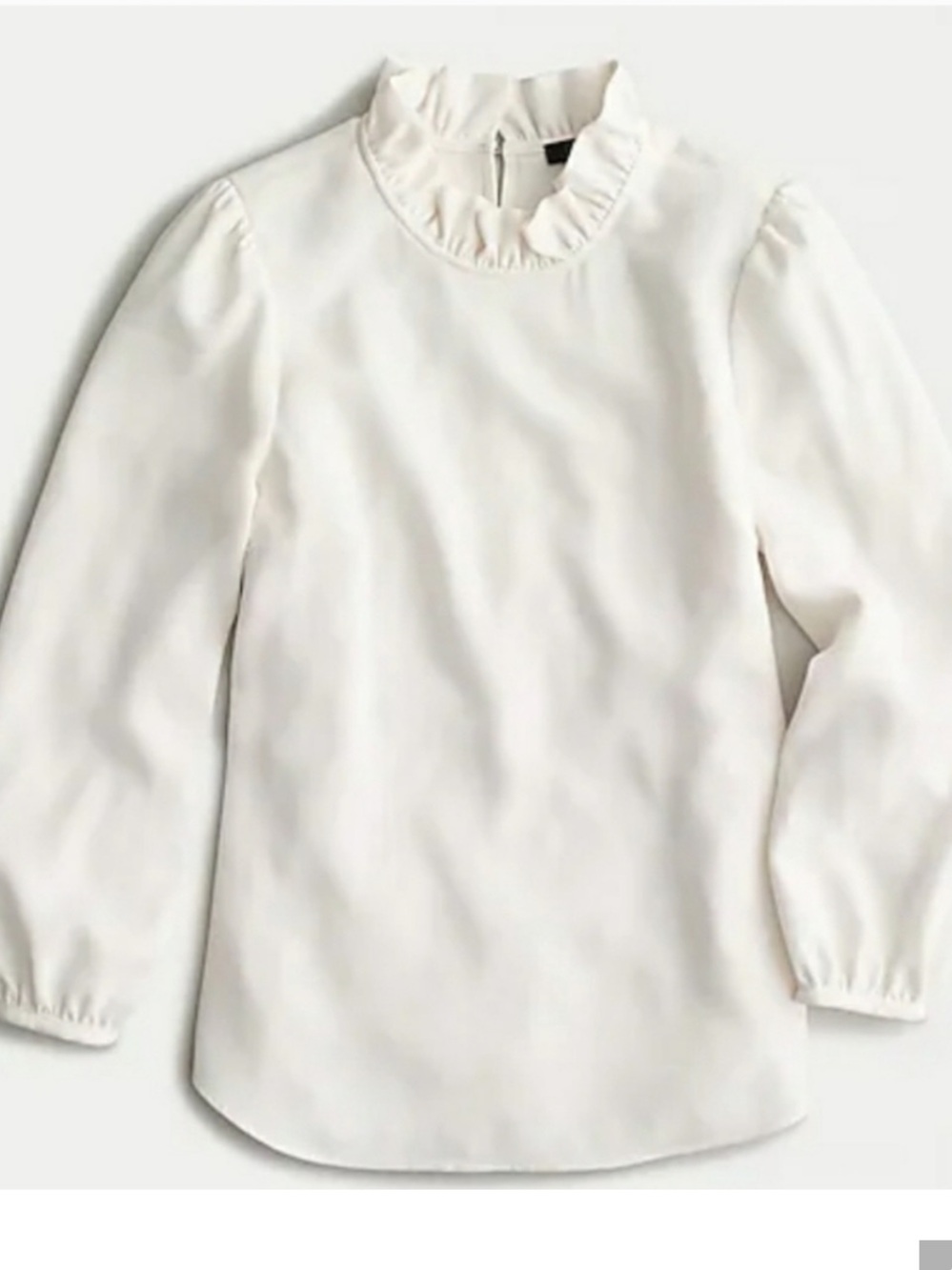 J. Crew Cream Ruffle-Neck Long Sleeve Blouse